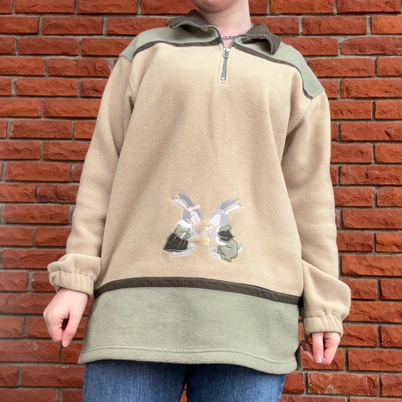 Cottagecore fleece embroidered pullover - Picture 1 of 5